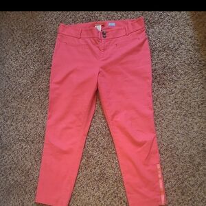 Cartonnier Coral Charlie Ankle Zipper Pants Womens Flat Front Crop Size 12